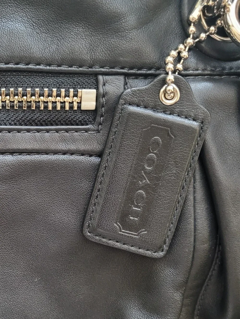 Coach Parker Pleated Black Leather Convertible Crossbody Shoulder Bag